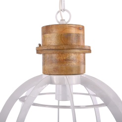 Kattovalaisin Ingmar Valkoinen -Ruokapöydät Verkäufe industrial kattovalaisin ingmar 35 metallia ja puuta kehikko valkoinen 2