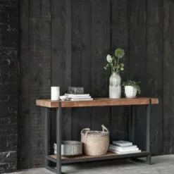 Kosolipöytä - Sivutaso Beam 140 Cm -Ruokapöydät Verkäufe konsolipoyta sivutaso tiikkitaso sivutaso tiikist beam2