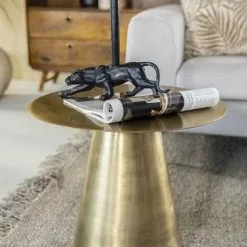 Pyöreä Messinginvärinen Sohvapöytä Mastic 210083 -Ruokapöydät Verkäufe messingin varinen sohvapoyta sivupoyta sisustus