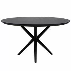Musta Pyöreä Ruokapöytä Zurich 130 Cm