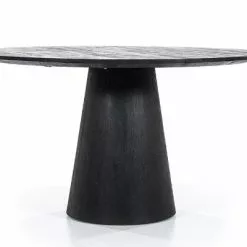 Puinen Pyöreä Ruokapöytä Aron Musta 130