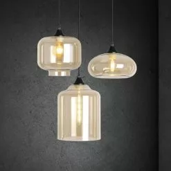 Pyöreä Kattovalaisin Vilmar 3 Gold -Ruokapöydät Verkäufe pyorea kattovalaisin lasikuvuilla vilmar3 amber 1