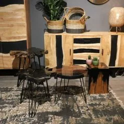 Pyöreä Sohvapöytä Venus Epoksi Kannella 50 -Ruokapöydät Verkäufe pyorea sohvapoyta epoxy kannella hairspinjalat sisustus