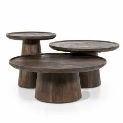 Puinen Pyöreä Sohvapöytä Aron Ruskea 95650 | 95652 | 95654