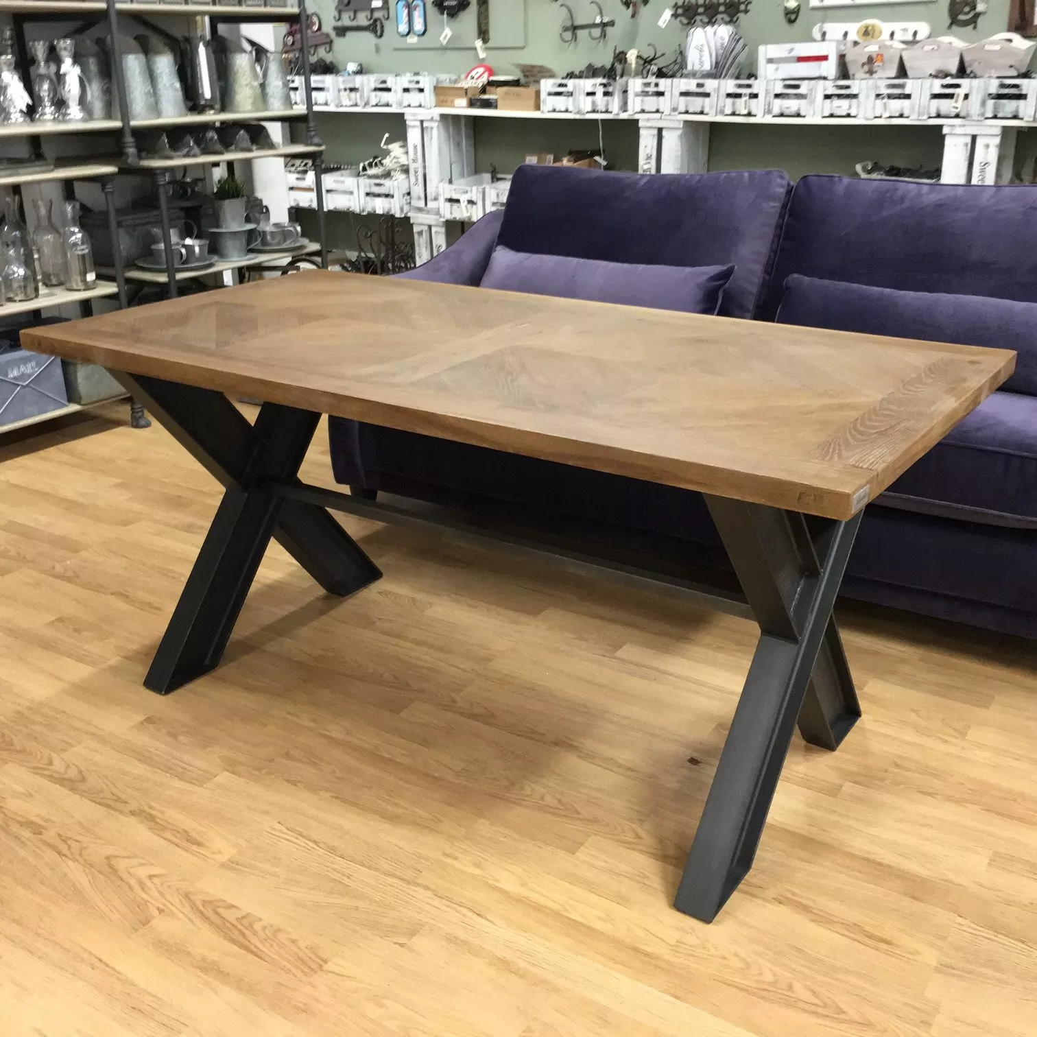 Ruokapöytä X-Rautajalalla ( I-palkki) 2 Ruokapöytä X-Rautajalalla ( I-palkki) - Image 2